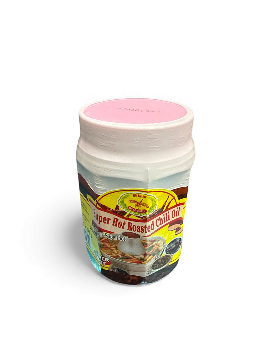Dragonfly Super Hot Roasted Chili Oil - 340 Grams/12 Ounces Pink Cap