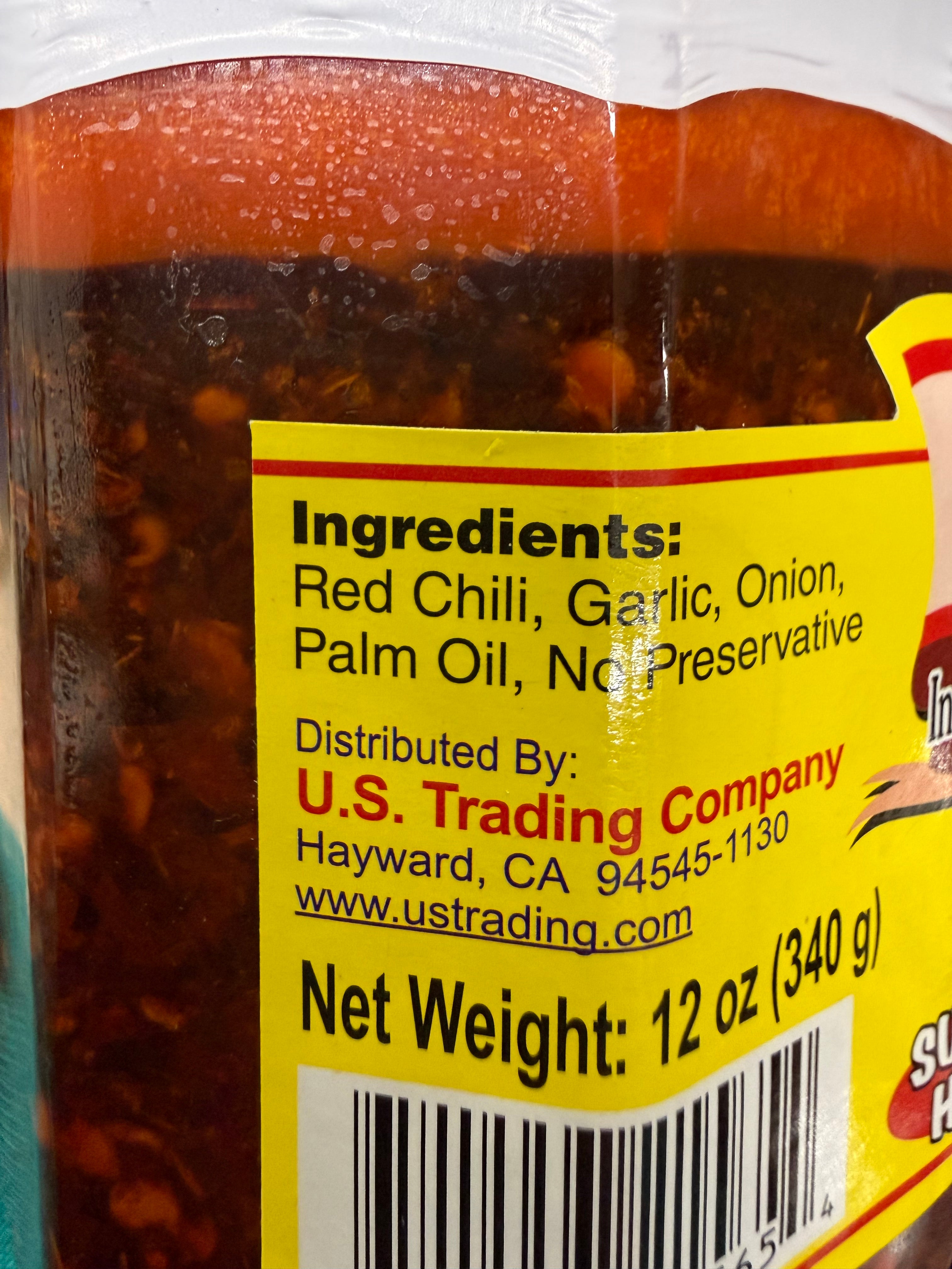 Dragonfly Super Hot Roasted Chili Oil - 340 Grams/12 Ounces Pink Cap