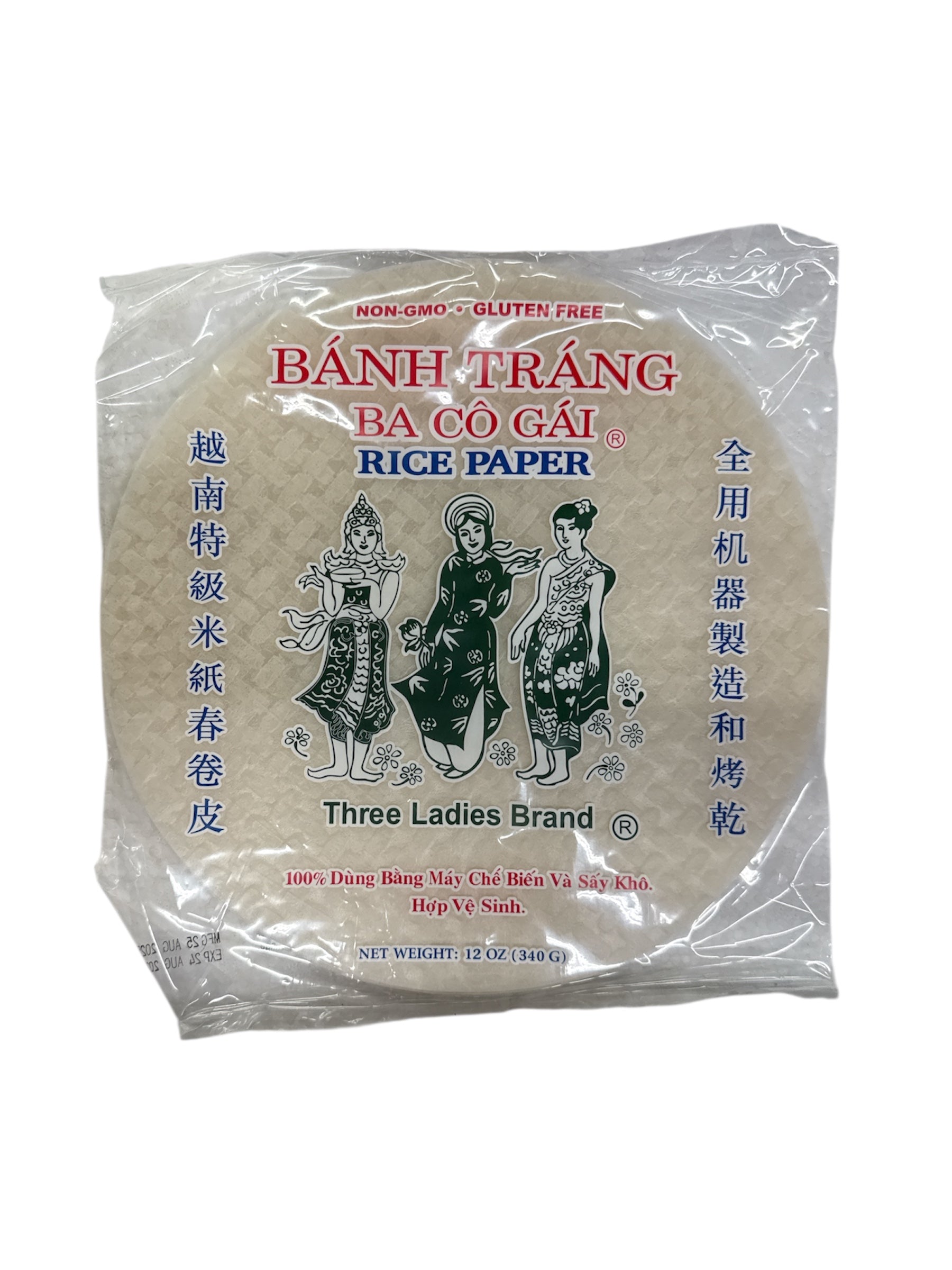 Three Ladies Brand Rice Paper (Bánh Tráng) 12oz